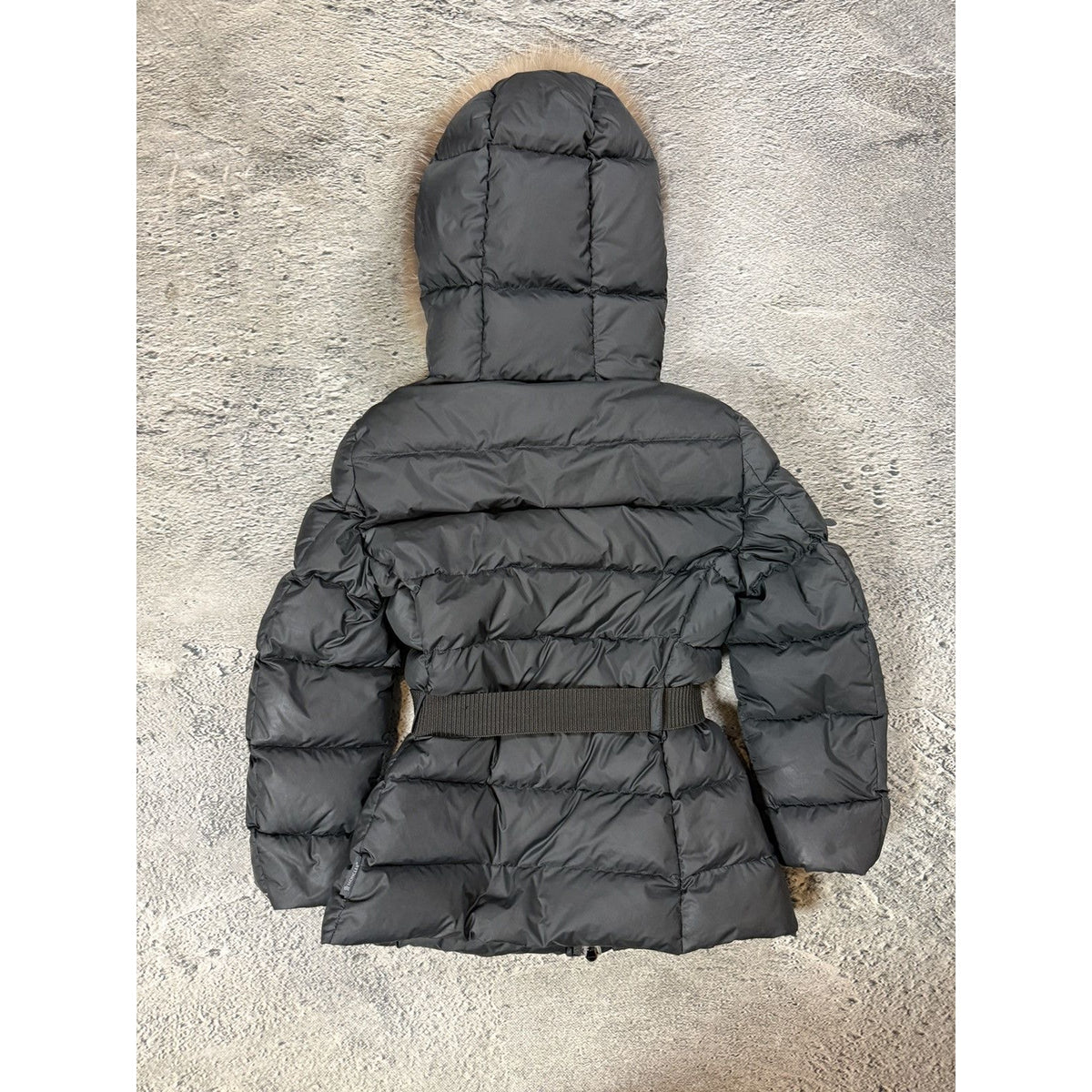 Moncler Fabrette puffer jacket grey down fur