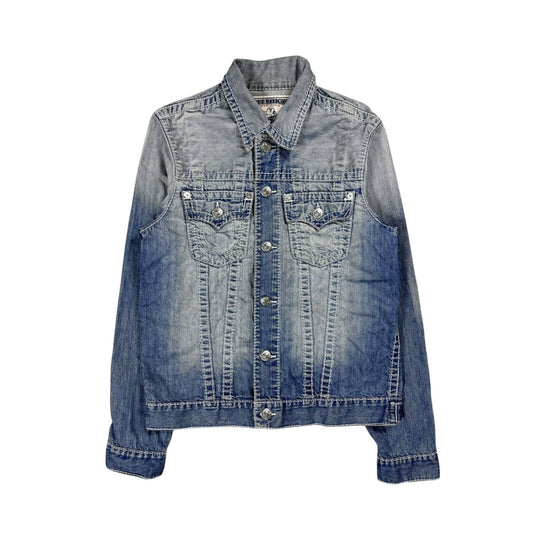 True Religion denim jacket trucker washed White stitching
