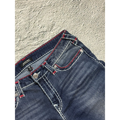 True Religion jeans skinny rhinestones red white stitch