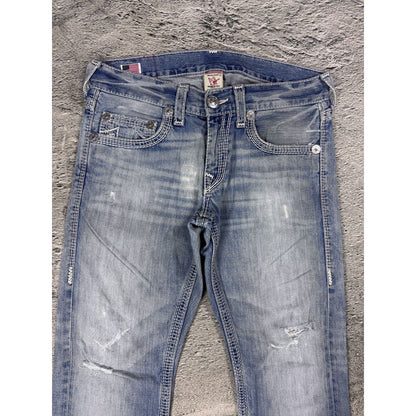 True Religion blue jeans white thick stitching Y2K Bobby