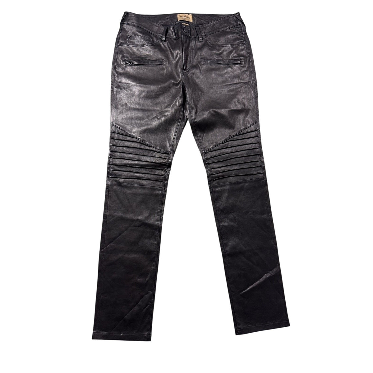 True Religion vintage jeans leather Goat biker black Hedi