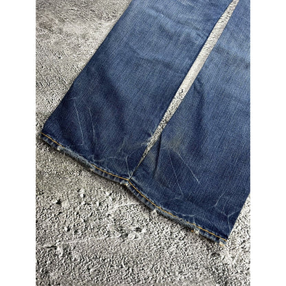 True Religion blue jeans multicolor thick stitching Y2K