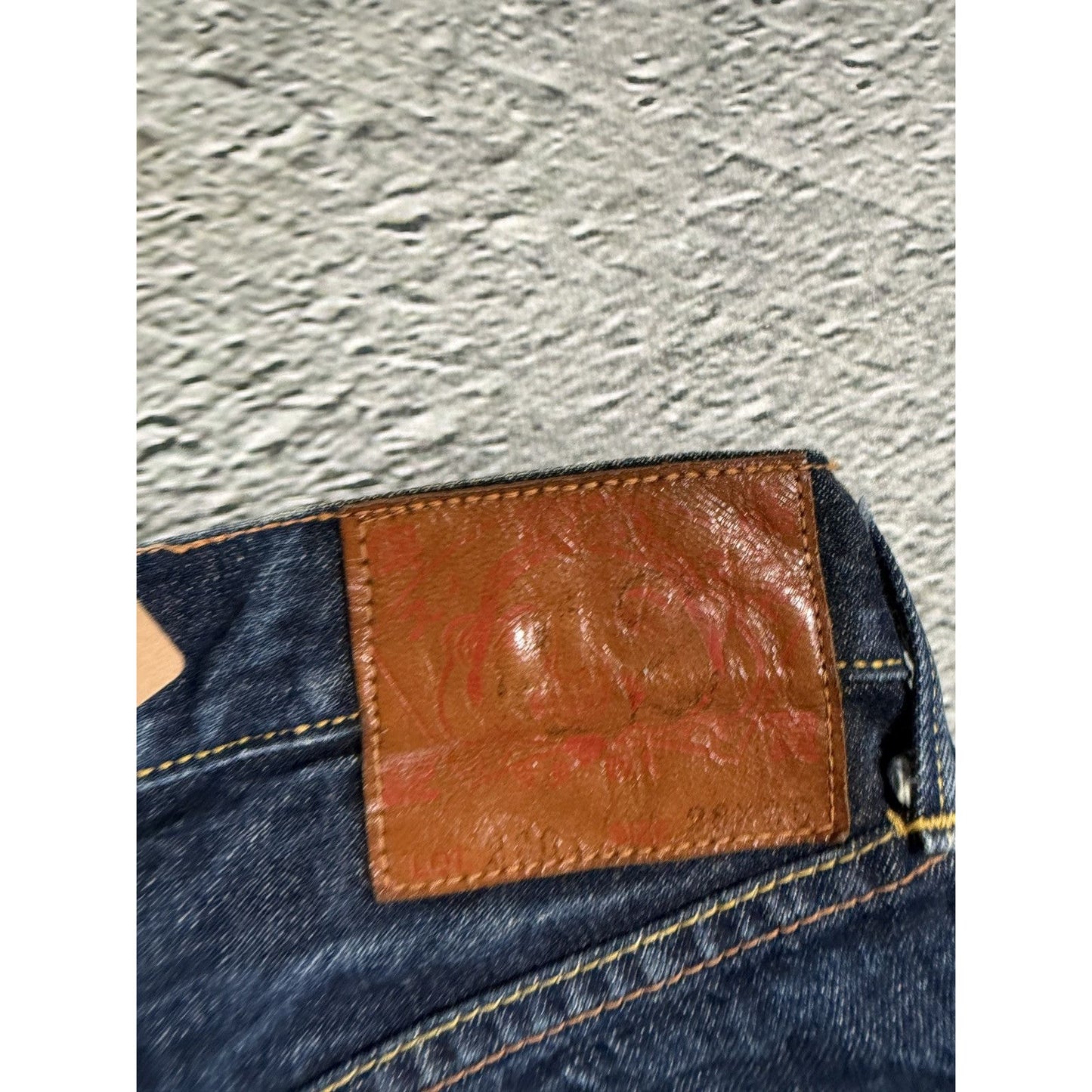 Evisu jeans daicock big logo yellow selvedge denim Japan