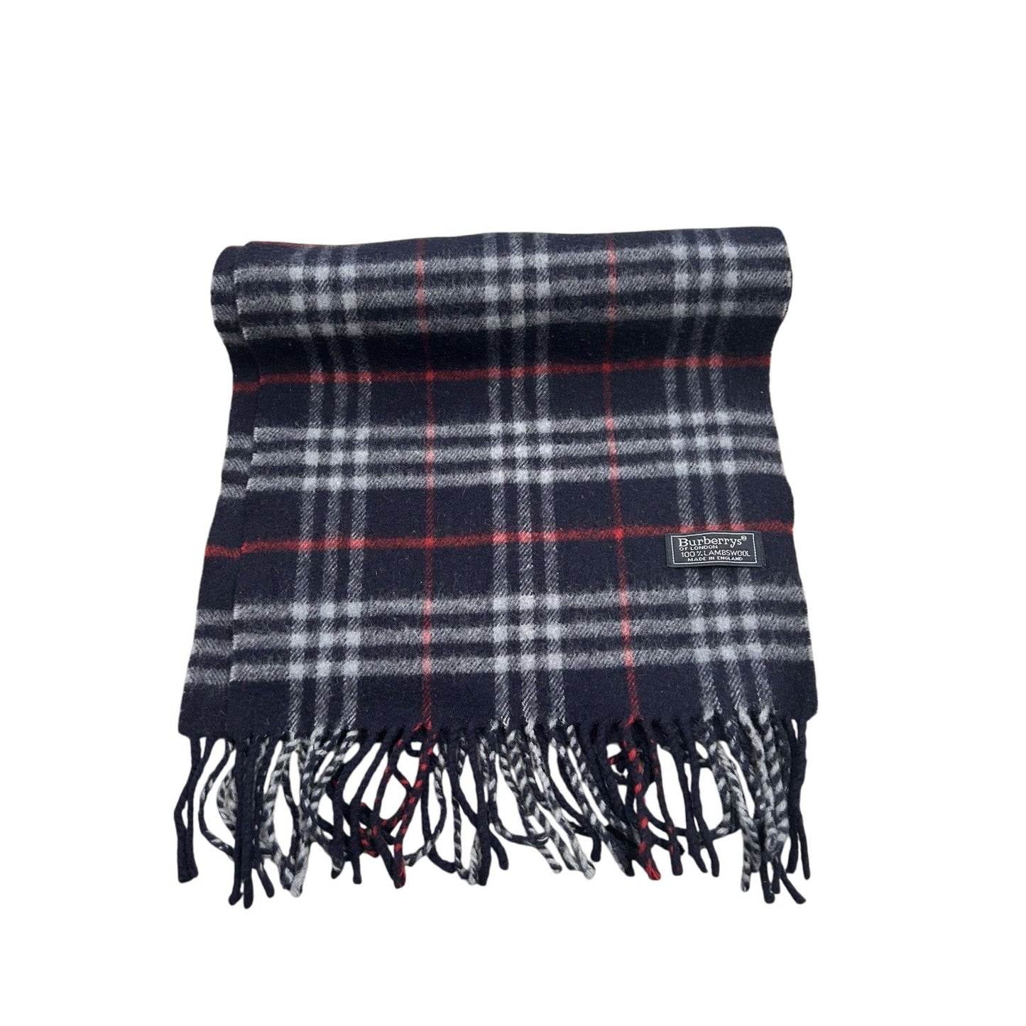 Burberry scarf lambswool cashmere navy blue nova check