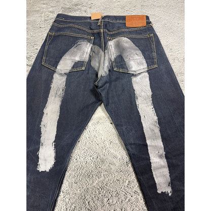 Evisu jeans daicock silver big logo selvedge denim