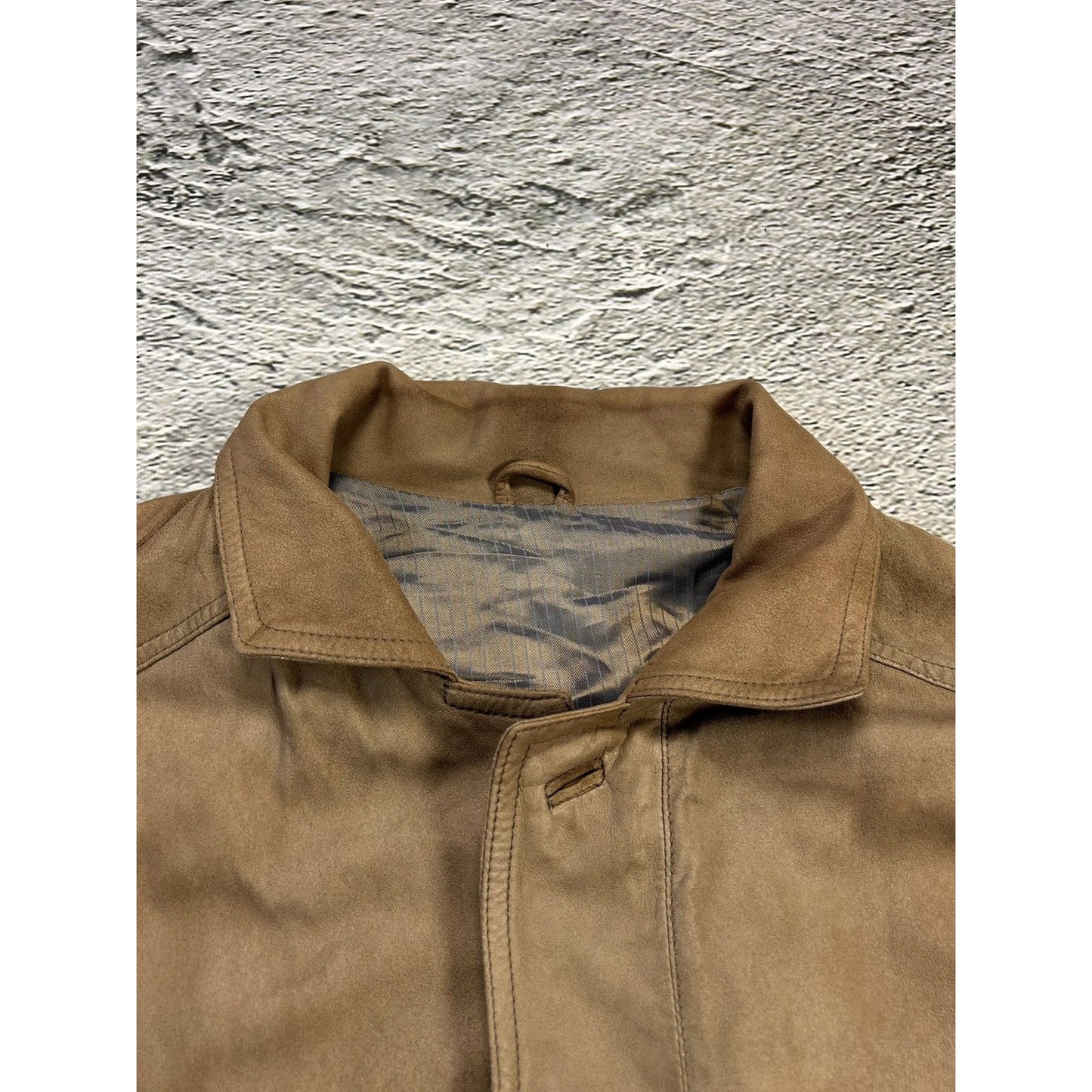 Yves Saint Laurent coat vintage brown lamb leather viscose