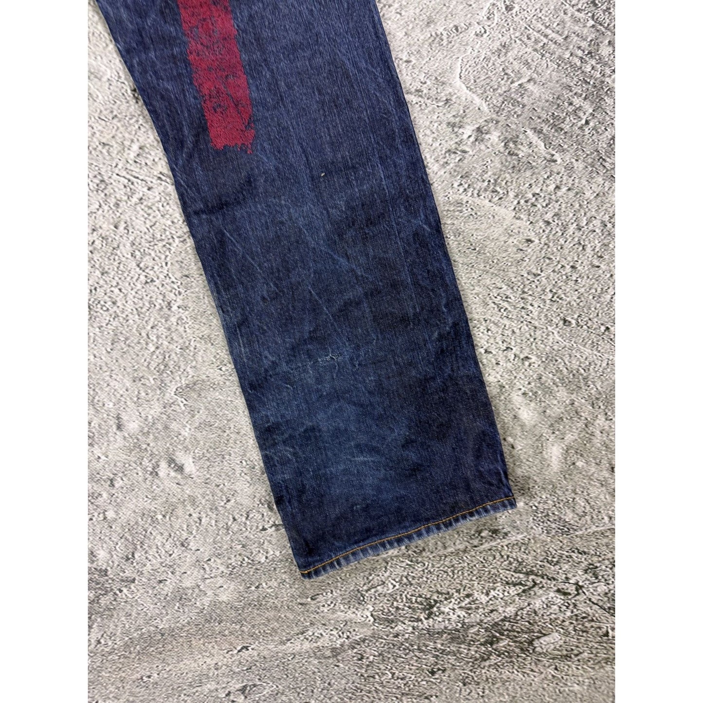Evisu jeans daicock big logo red selvedge denim