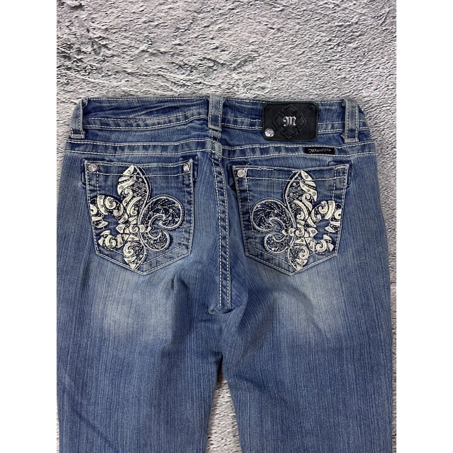 Miss Me rhinestone glitter jeans Y2K flared
