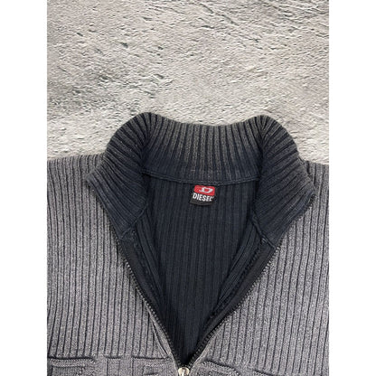 Diesel zip sweater grey vintage avant garde big logo