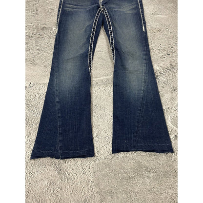 True Religion blue jeans flared bootcut white stitching Joey