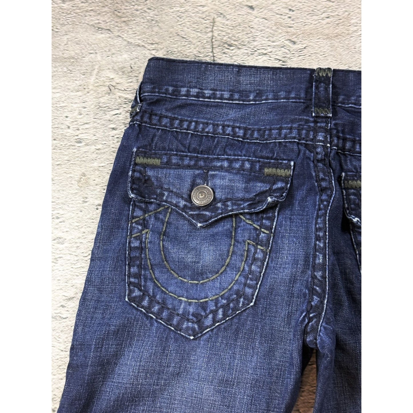 True Religion blue jeans dark horseshoe logo Y2K Rocco