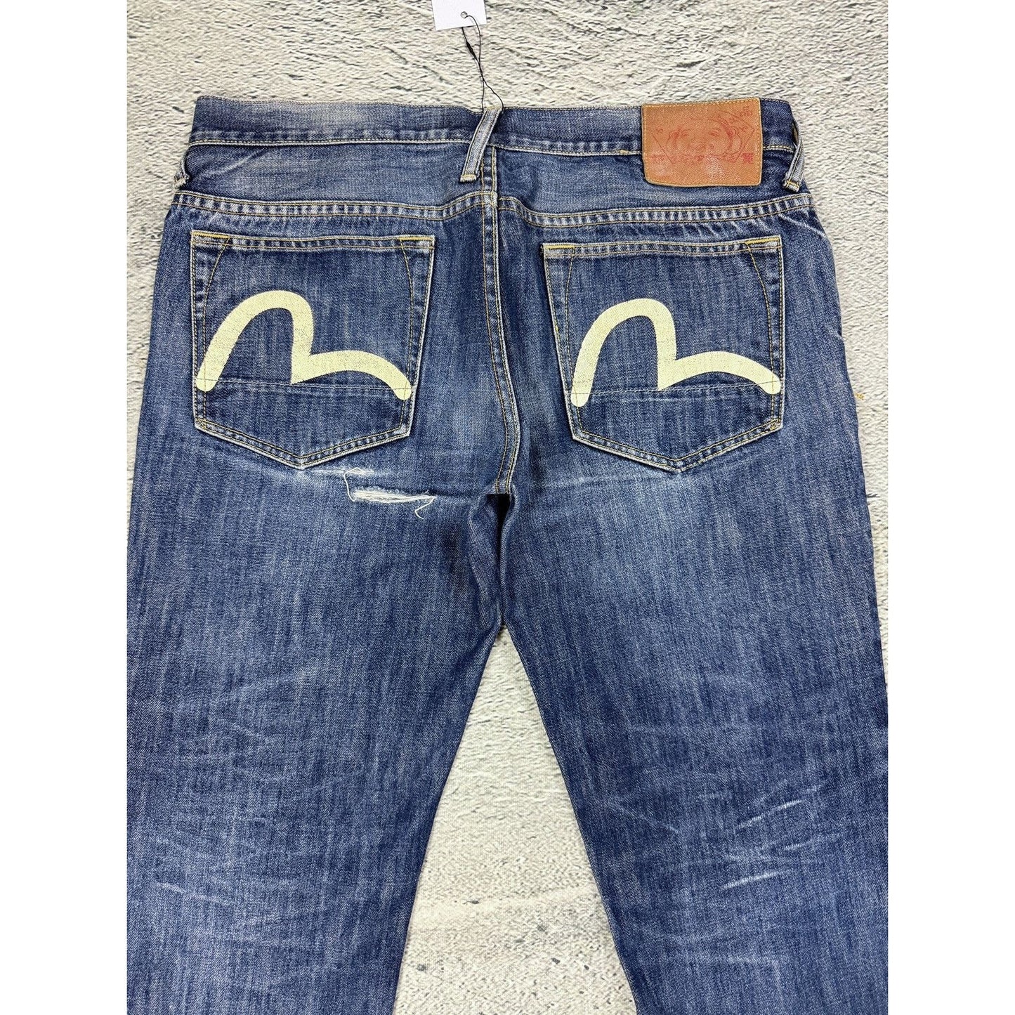 Evisu jeans vintage navy blue white seagulls Genes