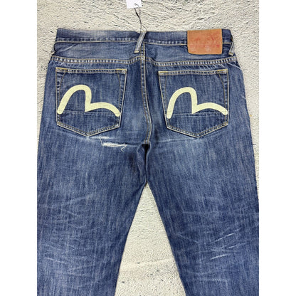 Evisu jeans vintage navy blue white seagulls Genes
