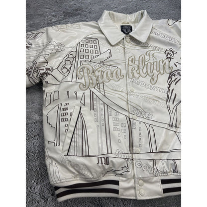 Raw Blue vintage white bomber jacket Brooklyn New York