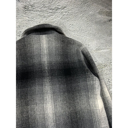 Alexander Wang coat plaid wool grey with fringes
