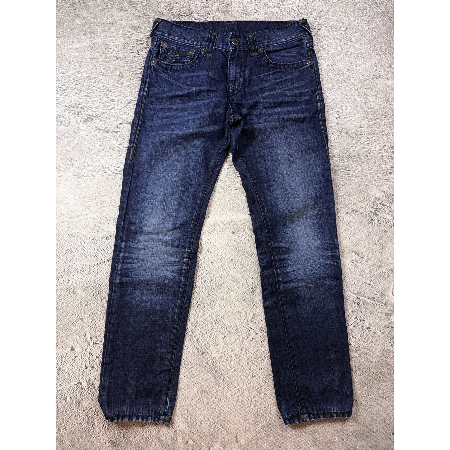 True Religion blue jeans dark horseshoe logo Y2K Rocco