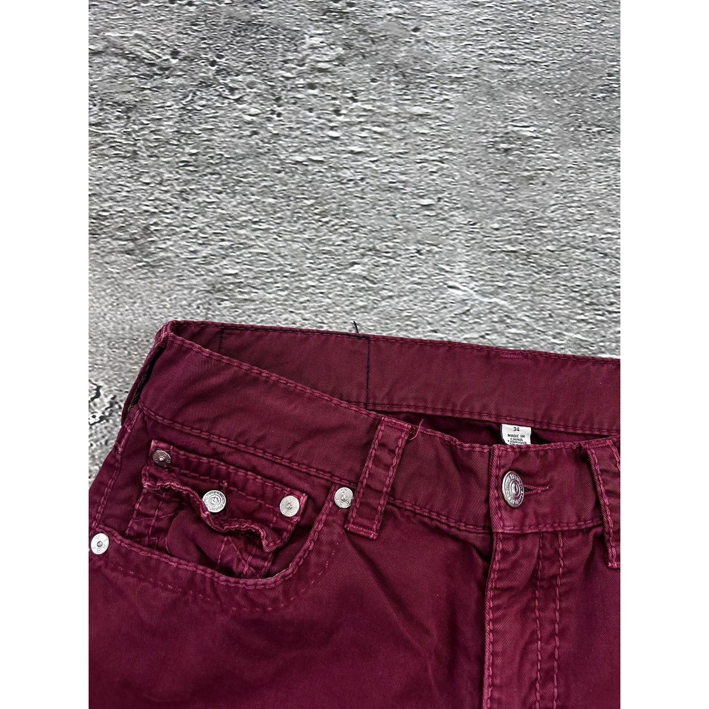 True Religion vintage jeans burgundy red straight Y2K