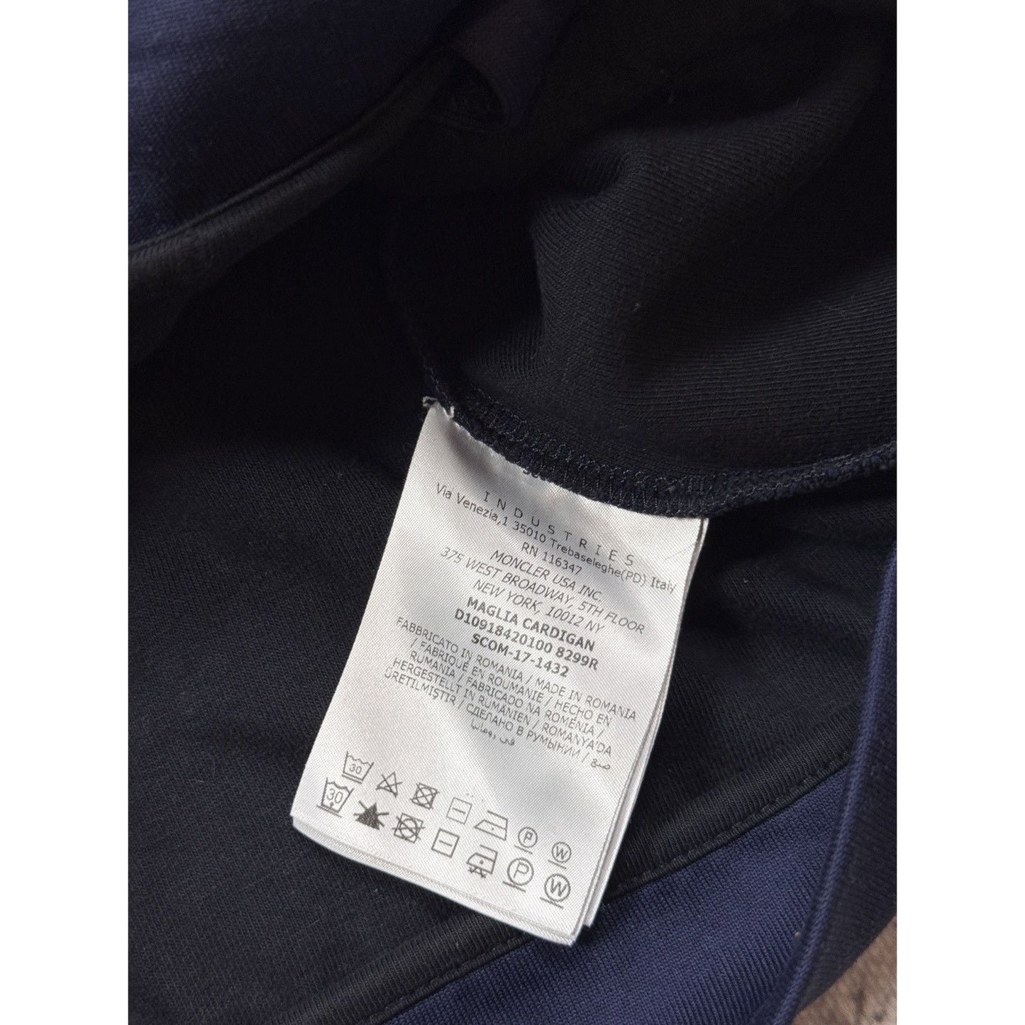Moncler vintage track jacket zip navy side stripe