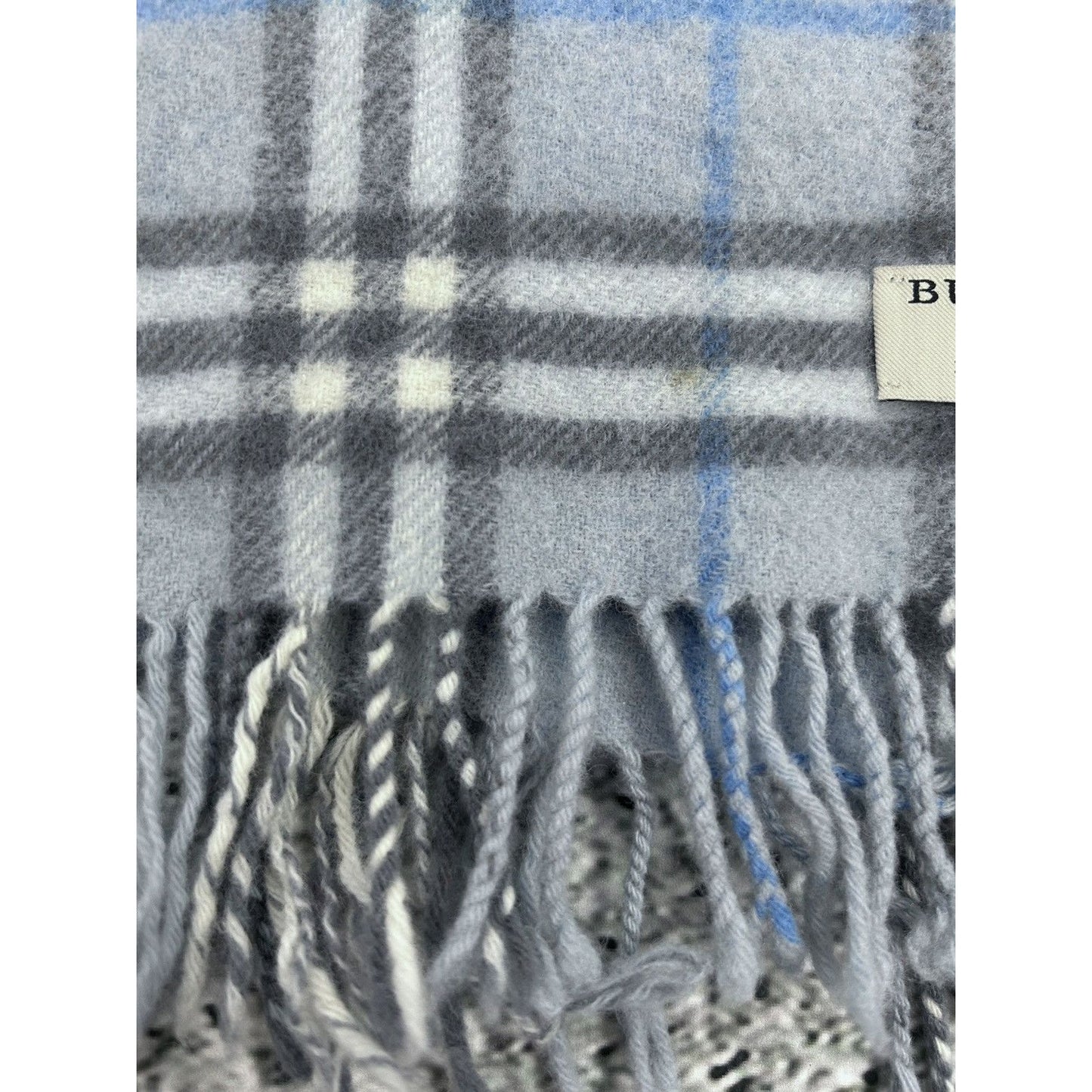 Burberry scarf lambswool cashmere baby blue nova check