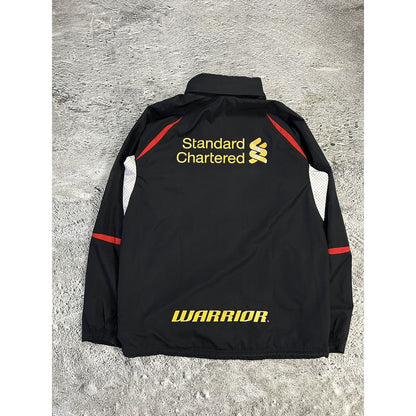 Liverpool Warrior vintage black track jacket hooded Y2K
