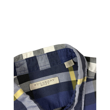 Burberry Brit Navy Blue Nova check monogram longsleeve shirt