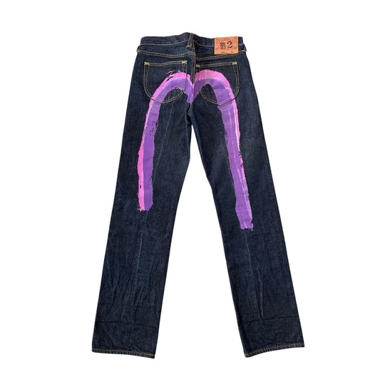 Evisu jeans daicock big logo vintage gradient purple pink