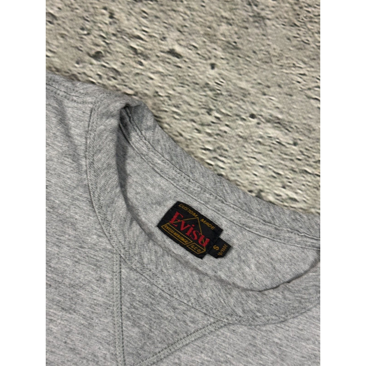 Evisu T-shirt big logo buddah gray purple Y2K