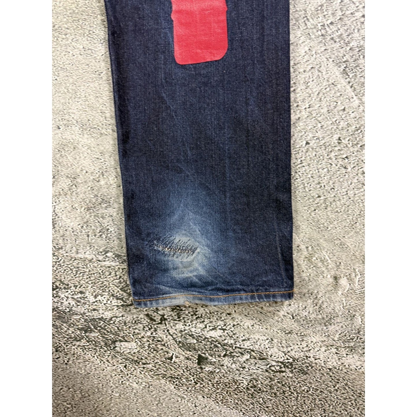 Evisu jeans daicock big logo red selvedge denim