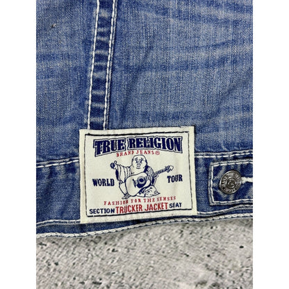 True Religion denim jacket trucker washed White stitching