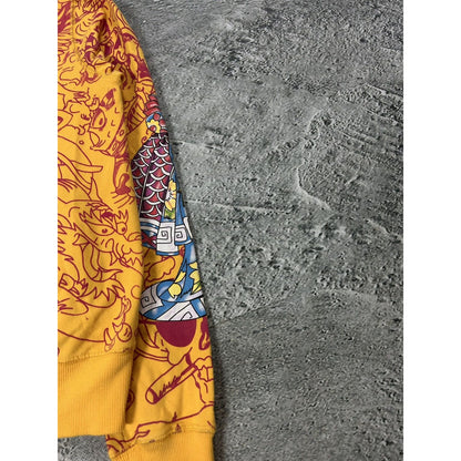 Ed Hardy zip hoodie yellow vintage Y2K Christian Audigier