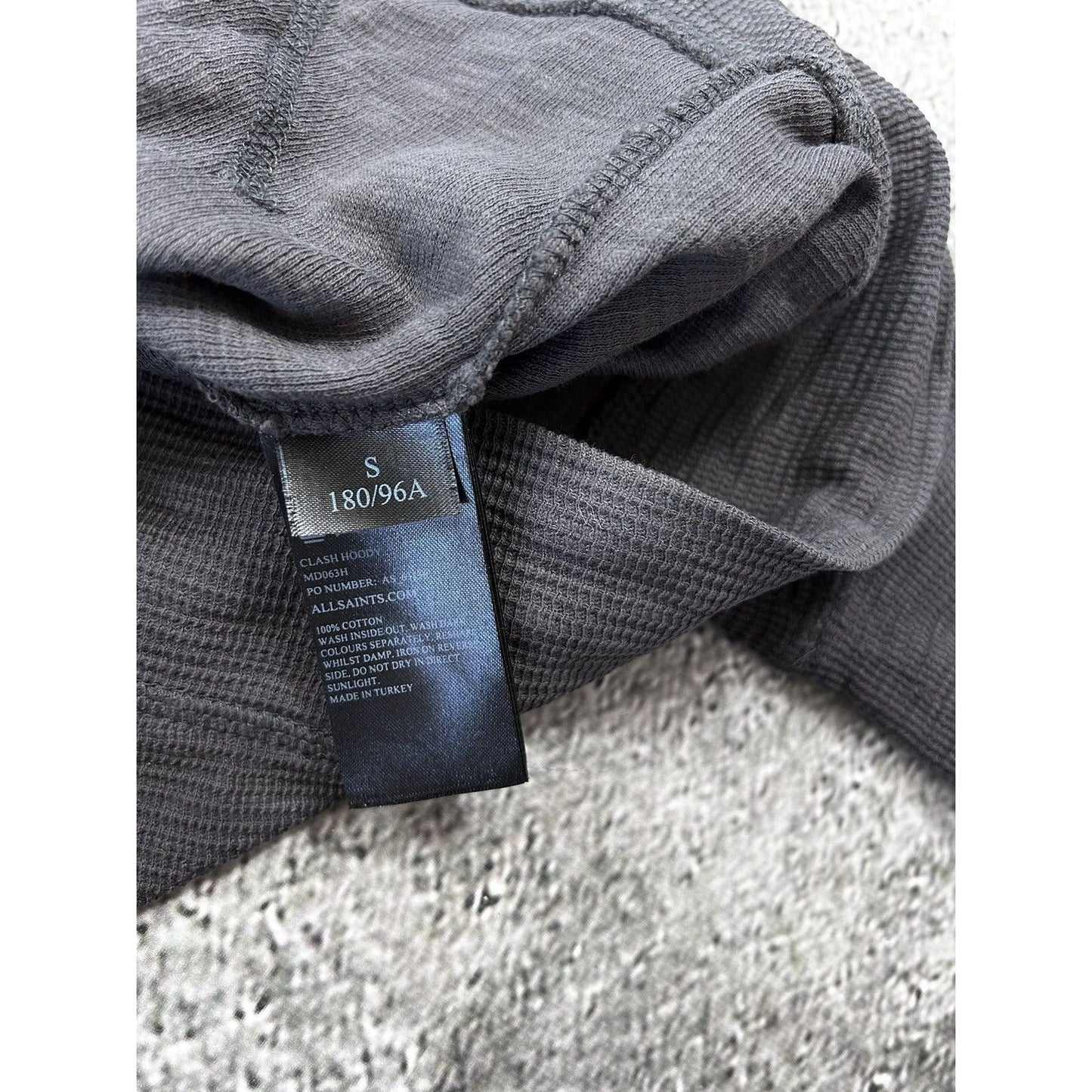 Allsaints zip hoodie grey small logo