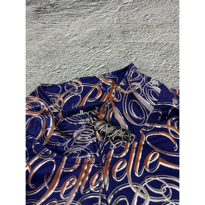 Pelle Pelle track jacket monogram big logo 90s purple Y2K