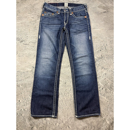 True Religion blue jeans white thick stitching Y2K Bobby