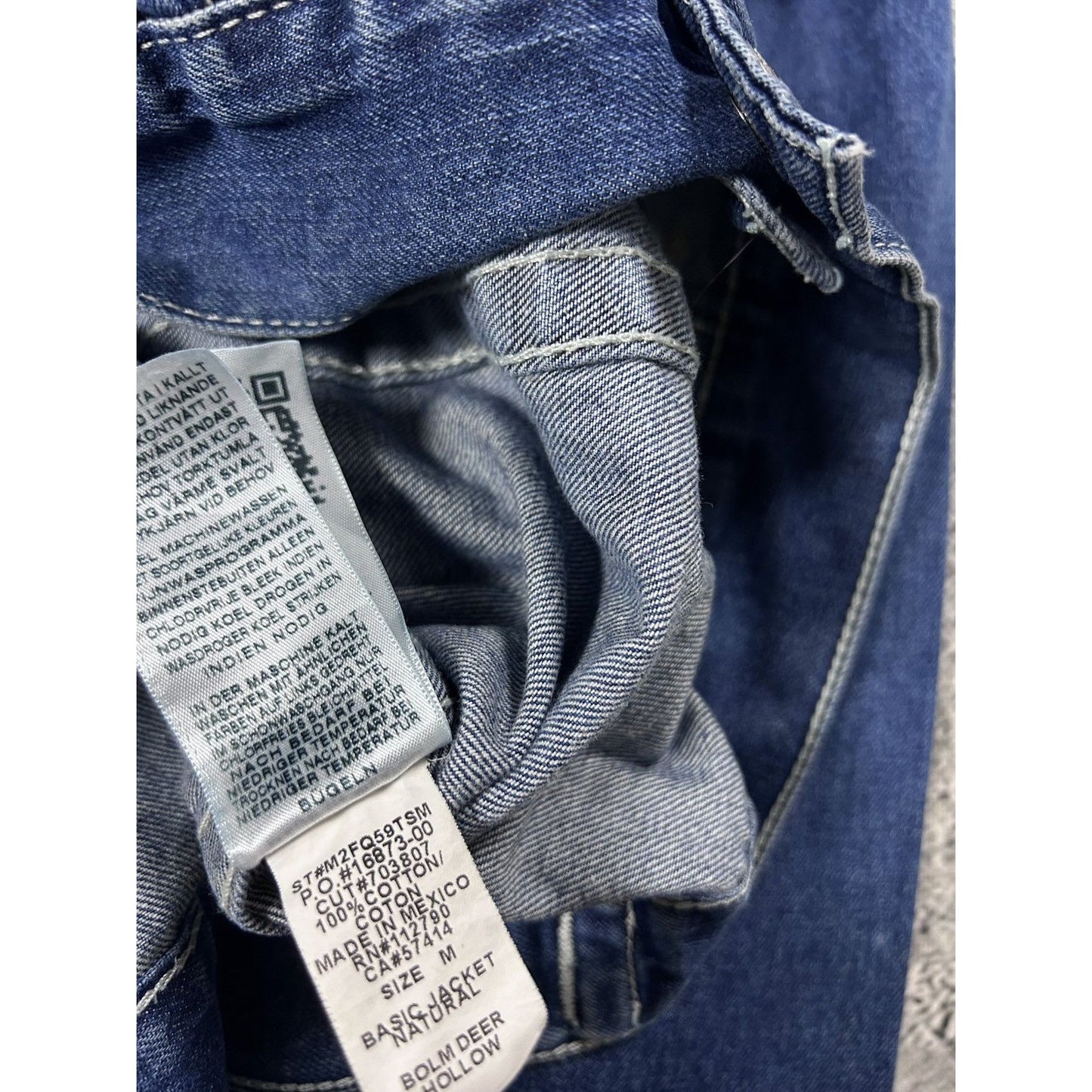 True Religion denim jacket trucker washed blue White