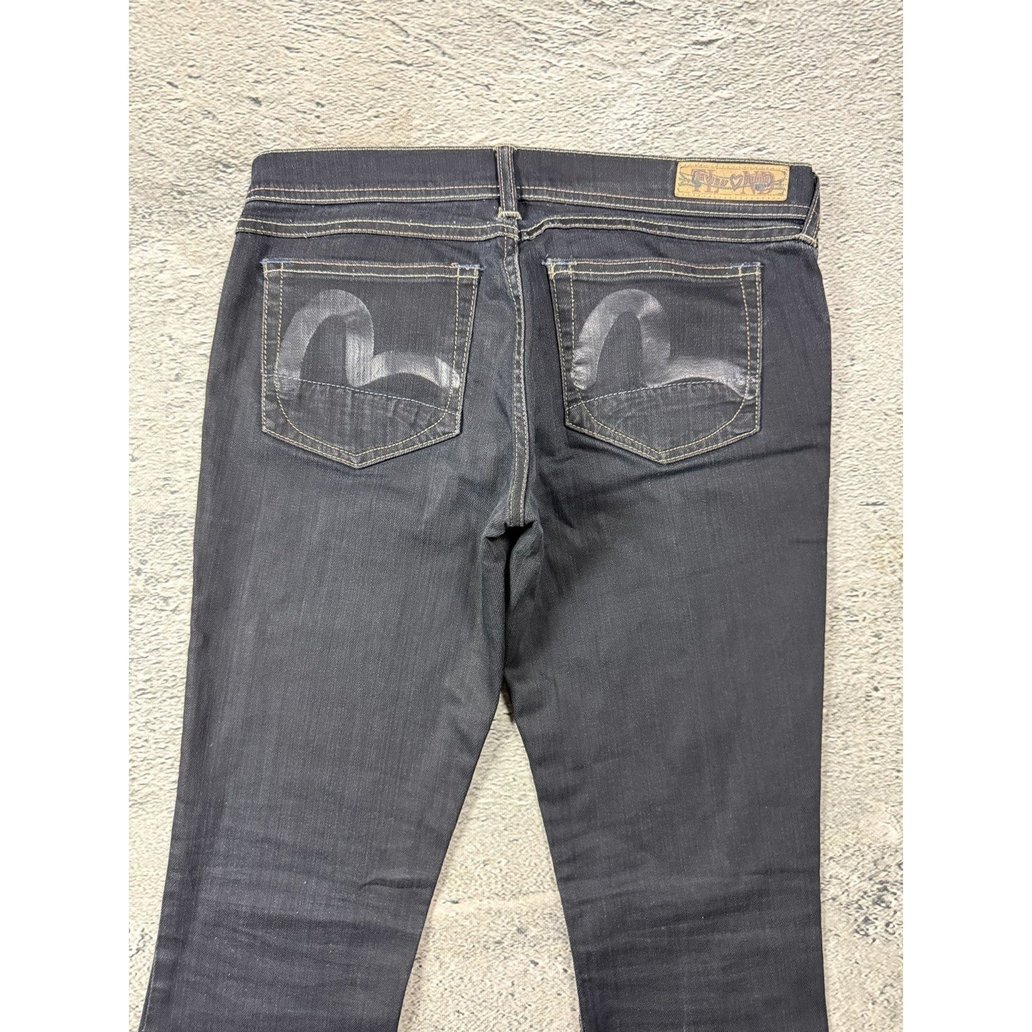 Evisu x Puma vintage flared black jeans seagulls Y2K