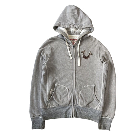 True Religion zip hoodie vintage contrast stitching Y2K