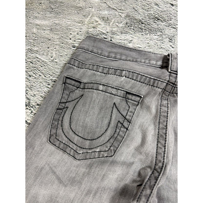 True Religion jeans vintage grey Drew straight distressed