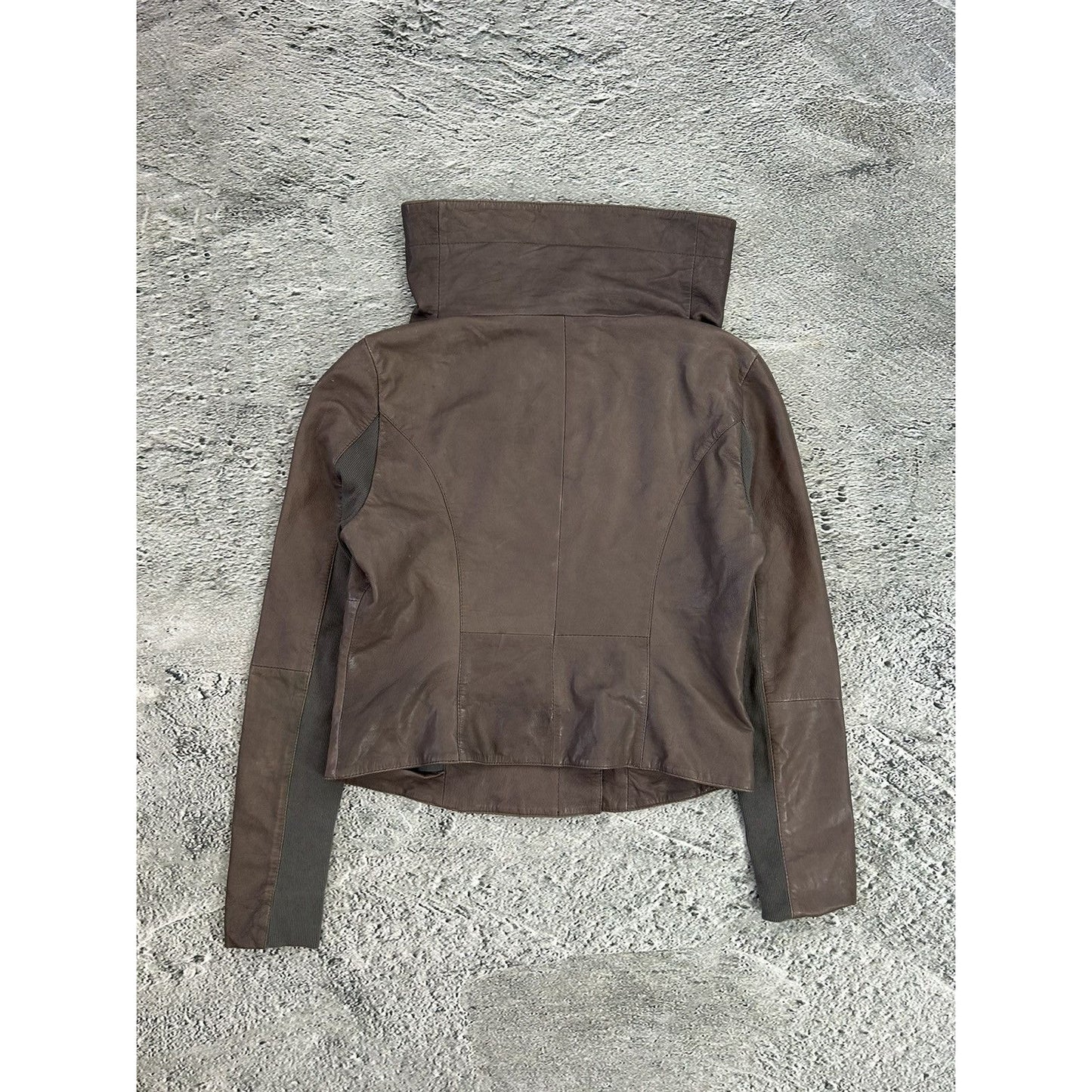 Muubaa Leather Jacket brown smoke grey avant garde