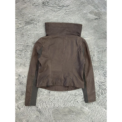 Muubaa Leather Jacket brown smoke grey avant garde