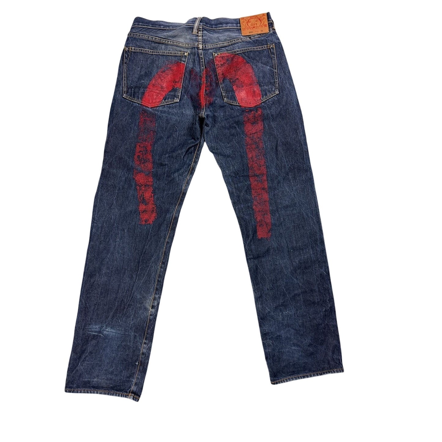 Evisu jeans daicock big logo red selvedge denim