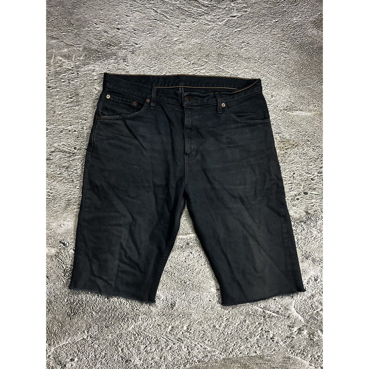 Levi’s vintage denim shorts black jeans jorts washed 507