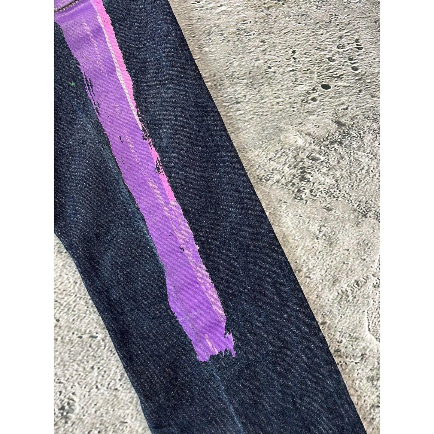 Evisu jeans daicock big logo vintage gradient purple pink
