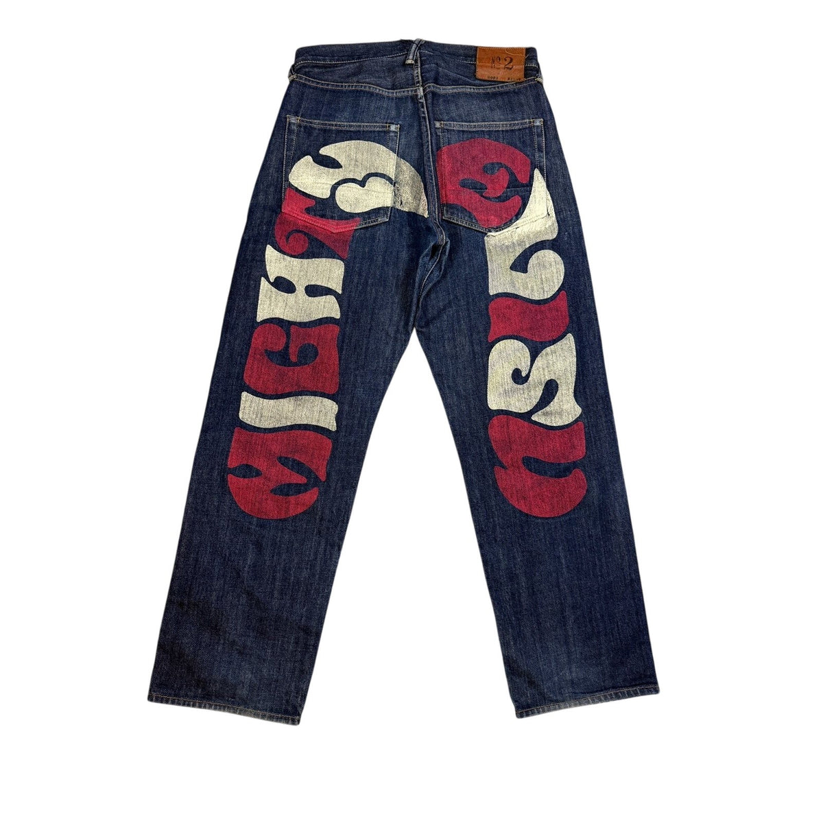 Evisu jeans daicock red letters mighty raw denim Selvedge