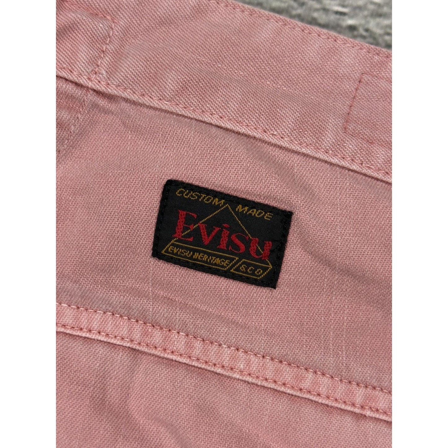 Evisu jorts pink Y2K shorts denim white seagulls cargo