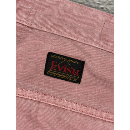 Evisu jorts pink Y2K shorts denim white seagulls cargo