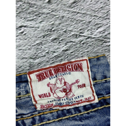 True Religion Vintage Bootcut Johnny Blue Gold Stitching