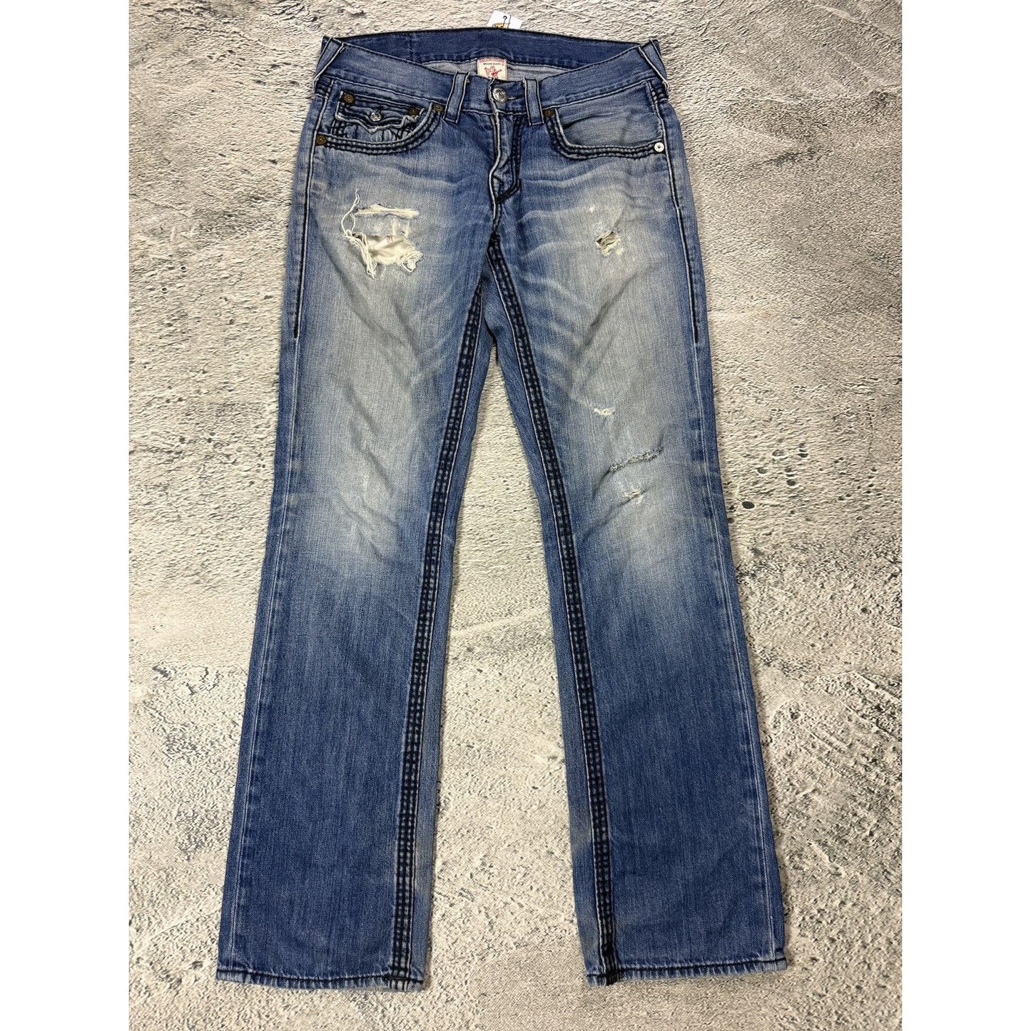 True Religion jeans vintage denim pants straight distressed