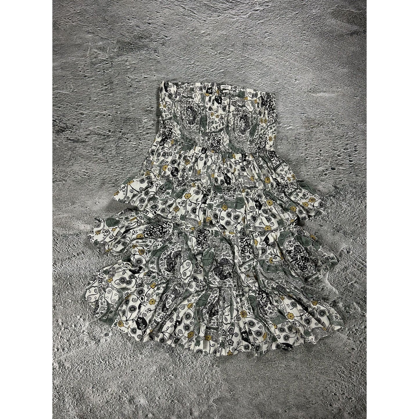 Isabel Marant Étoile beige green floral set skirt + top