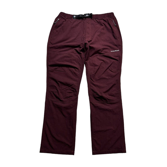 Vintage Mont-Bell Climbing Hiking Tech Pants burgundy red