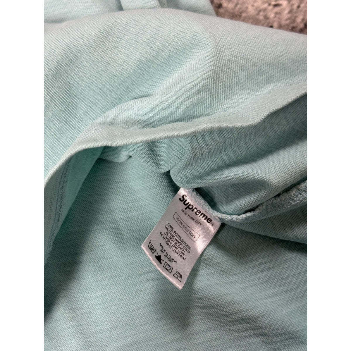 Supreme chest pocket T-shirt light blue turquoise